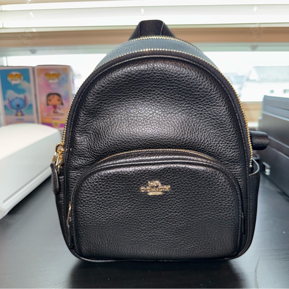 NWT Coach Mini Black Pebbled Leather Backpack
